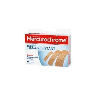 Mercurochrome Pansements Tissu 40 Unités - Publicité Mercurochrome Pansements Tissu 40 Unités - Publicité