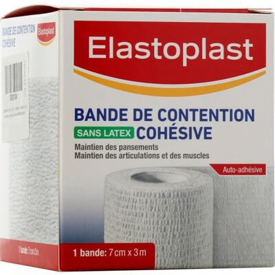 Elastoplast Bande De Contention Cohésive Sans Latex Blanc 7cmx3m - Publicité Elastoplast Bande De Contention Cohésive Sans Latex Blanc 7cmx3m - Publicité
