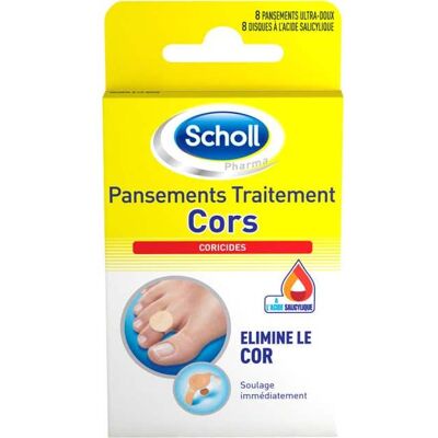 Scholl Apósitos Tratamiento Cors Coricida 8uds - Publicité Scholl Apósitos Tratamiento Cors Coricida 8uds - Publicité