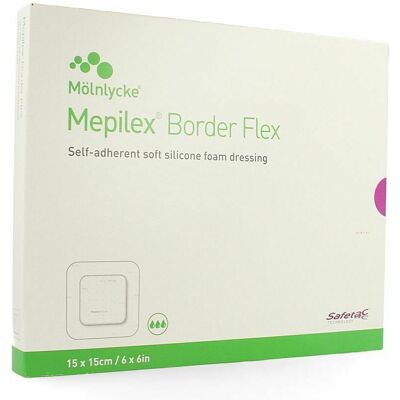 Mepilex Border Flex Pans 15x15cm 5 595400 - Publicité Mepilex Border Flex Pans 15x15cm 5 595400 - Publicité