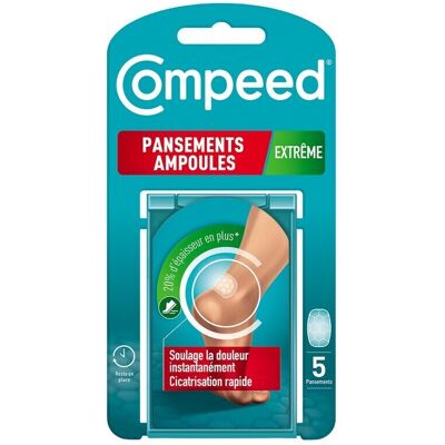Marque Compeed Modèle - Traitement hydrocolloïde pour le pied - 5 pansements - Publicité Marque Compeed Modèle - Traitement hydrocolloïde pour le pied - 5 pansements - Publicité