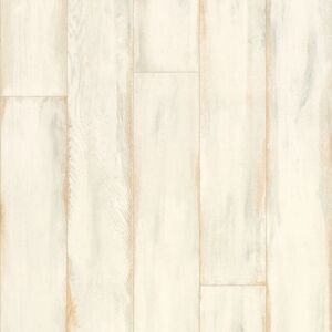 Sol Vinyle Textile economique - Parquet bois peint patine - Creme
