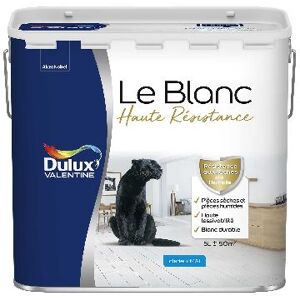 Dulux Valentine Le Blanc Haute Resistance - Toutes pieces - Mat Blanc - 5L