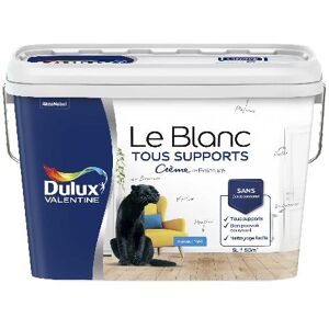 Dulux Valentine Le Blanc Tous Supports - Creme de Peinture - Mat Blanc - 5L