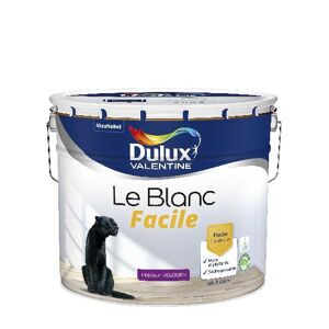 Dulux Valentine Le Blanc Facile - Facile à appliquer - Velours Blanc - 10L