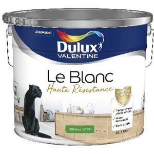 Dulux Valentine Le Blanc Haute Résistance - Toutes pièces - Satin Blanc - 10L