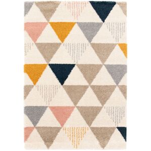 160x230 Tapis doux a poils longs - Eden - Triangles multicolore