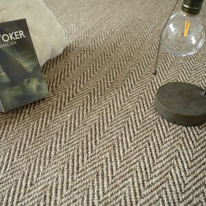 Tapis sur mesure Sisal - Maya Chevron - Beige