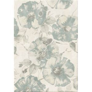 120x170 Tapis de salon motif floral - Dianthus - Beige et couleurs pastel