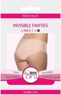 BYE BRA Culottes Invisibles Beige et Noire - Taille : S