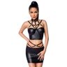 Saresia Ensemble 2 Pièces Wetlook Harnais Moulant Noir - Taille : XS/S - 34/36