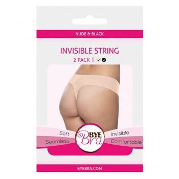 BYE BRA Strings Invisibles Beige et Noir - Taille : S