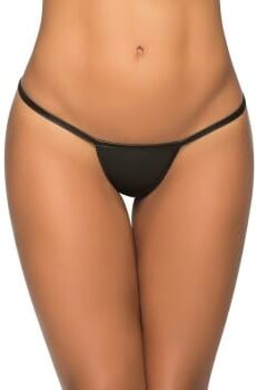 Mapalé Mini String Y 1048 Wetlook Noir - Taille : S/M - 36/38