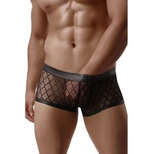 Paris Hollywood Boxer MP056 Quadrille Noir - Taille : S - 36