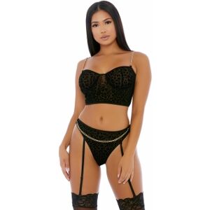 Forplay Ensemble 2 Pieces Chain Me Up Bustier Noir - Taille : S - 36