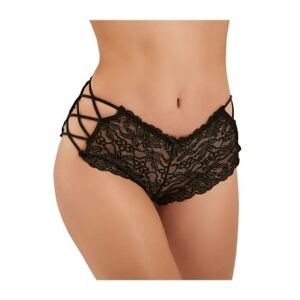 Paris Hollywood Tanga Dentelle et Lanieres Noir GT - Taille : L/XL - 40/42