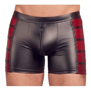 NEK Boxer Effet Cuir, Fermeture Eclair Noir et Rouge - Taille : XXL - 44