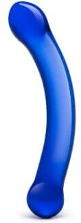 Gläs Dildo en Verre Point G Curved Bleu