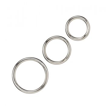 CalExotics Kit de 3 Cockring Metal Silver Ring