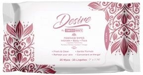 Swiss Navy Lingettes Nettoyantes Intimes Desire Pack de 25