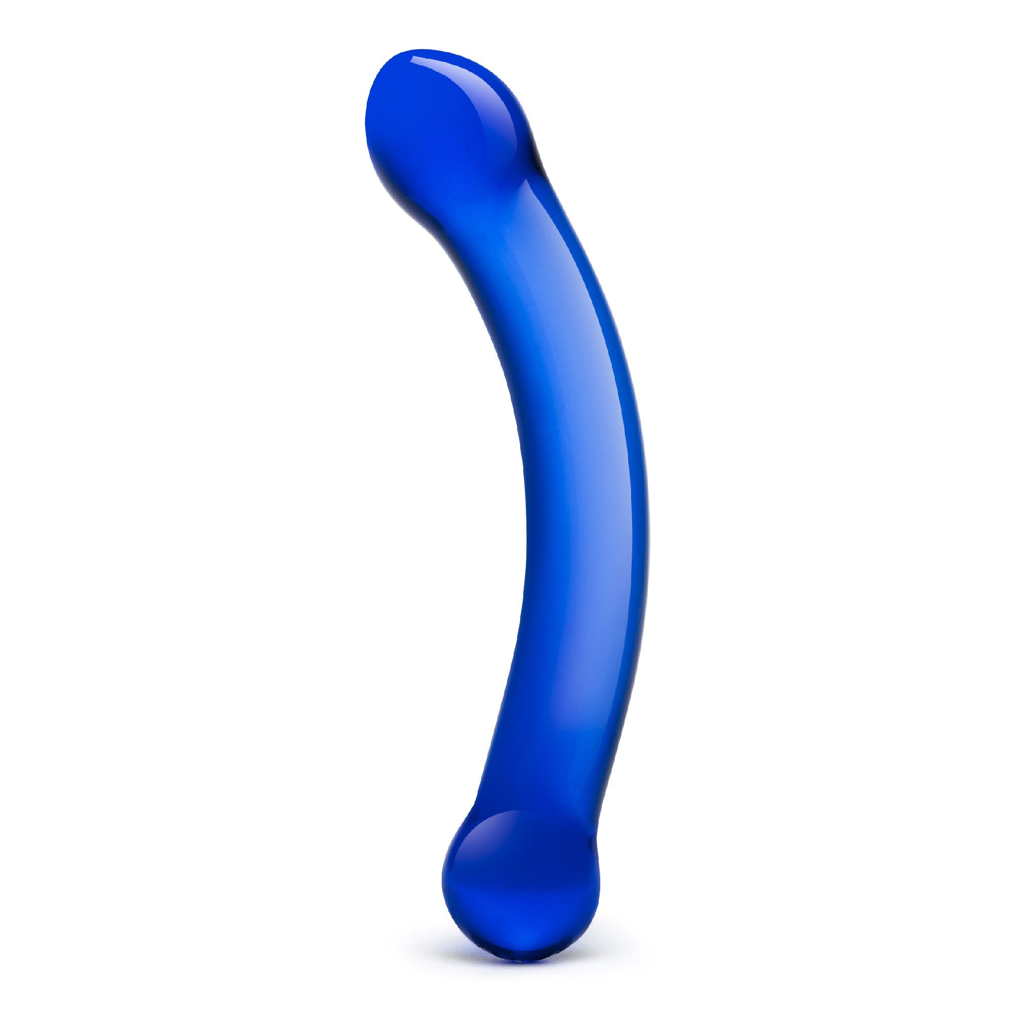 Gläs Dildo en Verre Point G Curved Bleu