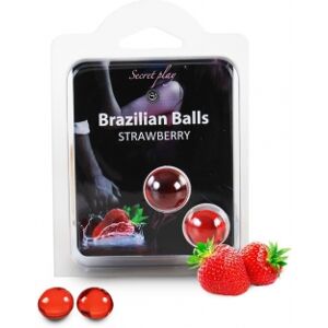 Secret Play Boules de Massage Aromatisees Brazilian Balls x2 - Parfum : Fraise Sauvage