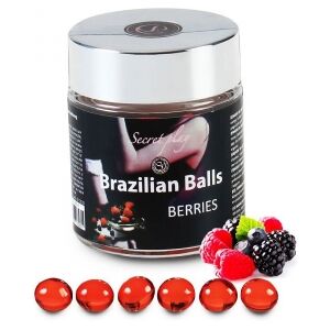 Secret Play Boules de Massage Aromatisees Brazilian Balls x6 - Parfum : Fruit des Bois