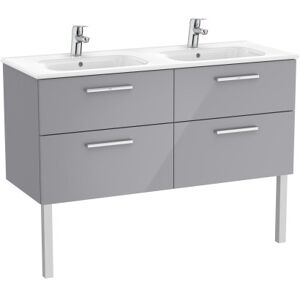 Meuble Salle De Bain Et Lavabo En Porcelaine Victoria Unik 2 Tiroirs 1200mm Gris Galet Brillant - Roca A851599516