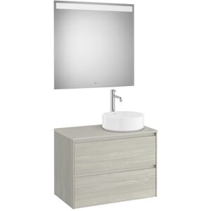 Ona Pack Meuble 2t+plan Pr Lav Dte+miroir 800 Chene Blanchi-Roca A851715512