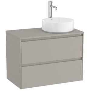 Ona Meuble 2 Tiroirs Pr Lavabo Droite + Plan 800mm Gris Mat-Roca A851727510