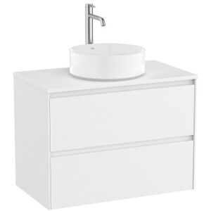 Ona Meuble 2 Tiroirs Pr Lavabo Centre + Plan 800mm Blanc Mat-Roca A851728509