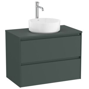 Ona Meuble 2 Tiroirs Pr Lavabo Centre + Plan 800mm Vert Mat-Roca A851728513