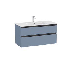 The Gap Unik 2 Tiroirs Lavabo Slim Centre 1000 Mm Bleu Mat/ Poignees Noires - Roca A851852548