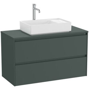 Ona Meuble 2 Tiroirs Pr Lavabo Centre + Plan 1000mm Vert Mat-Roca A851730513