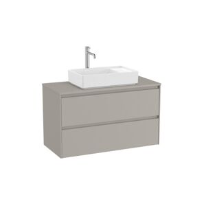 Ona Meuble 2 Tiroirs Pr Lavabo Centre + Plan 1000mm Gris Mat-Roca A851730510