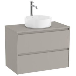 Ona Meuble 2 Tiroirs Pr Lavabo Centre + Plan 800mm Gris Mat-Roca A851728510