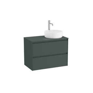 Ona Meuble 2 Tiroirs Pr Lavabo Droite + Plan 800mm Vert Mat-Roca A851727513