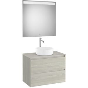 Ona Pack Meuble 2t+plan Pr Lav Centre+miroir 800 Chene Bl-Roca A851716512