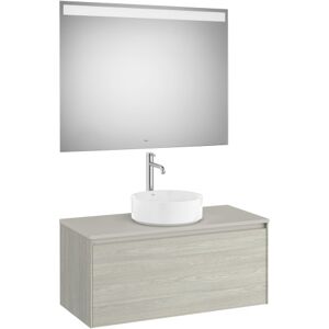 Ona Pack Meuble 1t+plan Pr Lav Centre+miroir 1000 Chene Bl-Roca A851714512