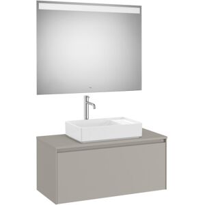 Ona Pack Meuble 1t+plan Pr Lav Centre+miroir 1000 Gris Mat-Roca A851714510