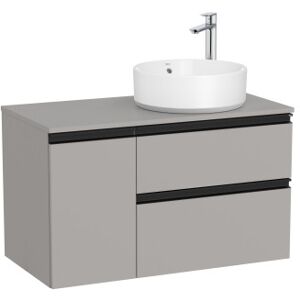 The Gap Pour Lavabo À Droite 900 Mm Gris Moyen Mat/poignees Noires - Roca A851502547