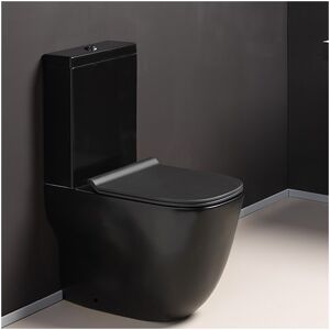 Bloc Wc Monobloc Complet Avec Reservoir Bas Et Abattant Wild Blackmat - Cristina Ondyna Wwl301313