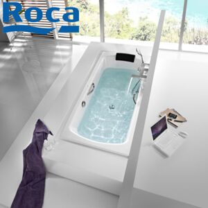 Baignoire Acier Émaillee Lun Plus Blanc 1800x800 Mm Avec Poignees En Metal Chrome - Roca A221250001