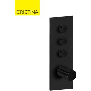 Facade Thermo Twist Thermostatique 3 Sorties Noir Mat - Cristina Ondyna Xt61313