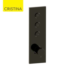 Facade Thermo Twist Thermostatique 3 Sorties Chrome Noir - Cristina Ondyna Xt61372