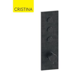 Facade Thermo Twist Thermostatique 3 Sorties Chrome Noir Brosse - Cristina Ondyna Xt61375