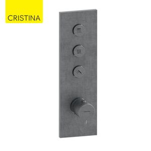 Facade Thermo Twist Thermostatique 3 Sorties Metal Brosse - Cristina Ondyna Xt61377