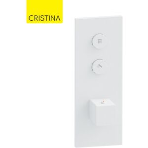 Facade Thermo Twist Thermostatique 2 Sorties Blanc Mat Quadri - Cristina Ondyna Xq61224