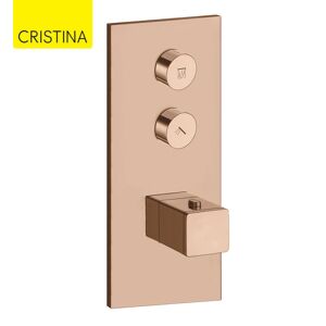 Facade Thermo Twist Thermostatique 2 Sorties Or Rose Quadri - Cristina Ondyna Xq61246p