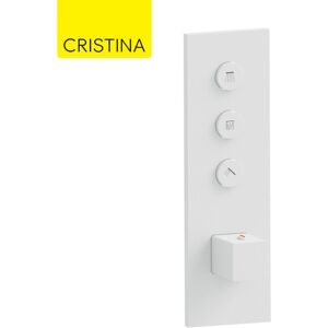 Facade Thermo Twist Thermostatique 3 Sorties Blanc Mat Quadri - Cristina Ondyna Xq61324